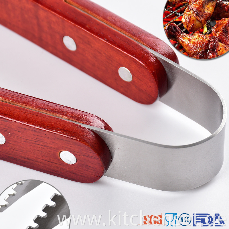 Bbq Tool Set Wooden Handle